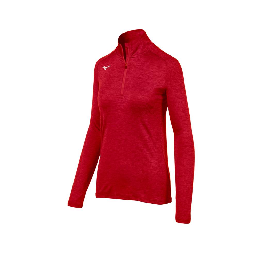 Damske Pulóver Mizuno Alpha ½ Zip Červené Vypredaj BIGS08263